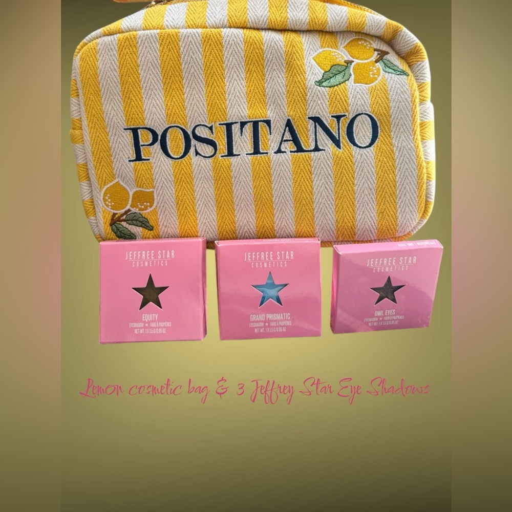 Jeffree Star Pink Eye Shadow Set with Lemon Bag